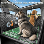 Heavy-Duty Dog Truck Seat Cover, Flat Solid Back Seat Extender for Multi Large Dogs, Hard Bottom Supports 450 lb, Waterproof Hammock Protector, XL for Full-Size Crew Cab Trucks & SUVs, Black