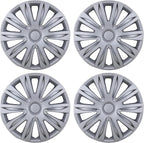 4-Pack 16 Inches Wheel Rim Cover Hubcaps,Redesign Fashion Style Replacement Hubcaps,Car Truck SUV Hub Accessories, Silver