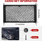 2 Pcs Small Cargo Net Pocket Elastic Mesh Netting Car Mesh Pouch for Trunk RV Boats Home Cargo Storage with Screws and Hooks (17.7'' x 9.8'')
