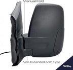 Driver Side Mirror for 2015-2019 Ford Transit 150 250 350 HD Cargo Van | Left Side View Mirror Assembly with Power Adjustment Non-Heated Glass Short Arm | Textured Black 6 Pins FO1320551
