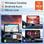 7" Wireless Apple CarPlay Screen for Car, Portable Car Radio with Carplay & Android Auto, 1080p Backup Camera, GPS, Mirror Link, Voice Control, FM Transmission, Support SD/TF Interface
