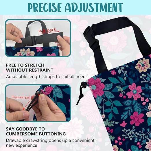 Car Trash Bag Watercolor Floral and Green Leaves Leak-Proof Car Garbage Bag with Drawstring Foldable Canvas Trash Bin with Adjustable Buckle for Car Accessories