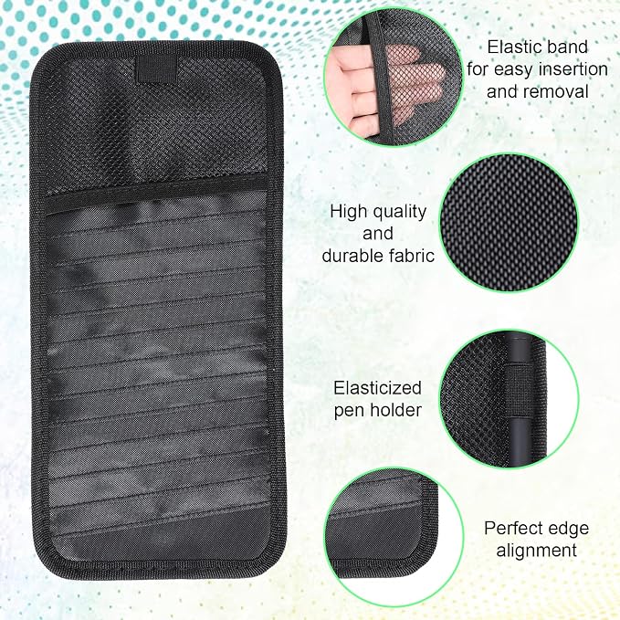 CD Case Holder for Car - DVD Vehicle Visor Storage Orangizer Sun Visor Organizer for CD Visor Case with 12 DVD Storage Sleeves 1 Mesh Pocket 1 Pen Holder(Black)