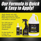 Rolite RPAC1g Plastic & Acrylic Cleaner Spray Refill, 1 Gallon, High Shine Protectant & Polish for Nonporous Surfaces, Streak-Free Formula for Windshields, Windows, Headlights, Retail Displays