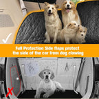 SUV Cargo Liner for Dogs, PU Leather Waterproof Pet Cargo Cover for SUVs Sedans Vans with Bumper Flap Protector, Scrachproof Non-Slip Large Size Dog Seat Mat Universal Fit