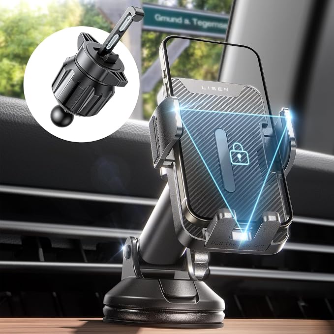 for iPhone 17 Car Phone Holder Mount, 2-in-1 Suction Cup Phone Mount for Car Dashboard Windshield and Air Vent Cell Phone Holder, Truck Phone Holder for iPhone 16 Pro Max Air 15 14 13 Plus Mini