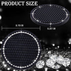2PCS Bling Cup Holder Coaster, 2.75 Inch Auto Car Cup Holder Insert Coasters, Soft Silicone Anti-Slip Shockproof, Universal Vehicle Interior Accessories for Women Girls (Black & White)