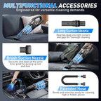 Handheld Vacuum Cordless, 15000PA Powerful Suction Rechargeable Vacuum,Portable Car Vacuum with LED Light and Multi Accessories, Hand Held Vacuum Cleaner for Home, Office, Pet Hair and Car