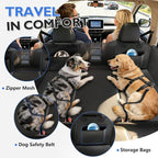 Truck Back Seat Extender for Dogs - Dog Seat Cover Back Seat for Trucks with Hard Bottom, Waterproof Anti Scratch Dog Travel Hammock for F150 RAM Silverado Sierra Tundra, Black
