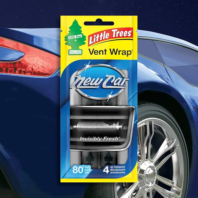 Car Air Freshener | Vent Wrap Provides Long Lasting Scent, Invisibly Fresh | New Car Scent, 16 Air Fresheners