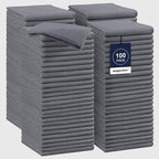 Shop Towels, 100 Pack - 11.5"x 11.5" Commercial Grade Work Rags for Cars, Microfiber Cleaning Cloths Bulk Detailing Cloth for Automotive Mechanic Garage Housekeeping Restaurant - Grey