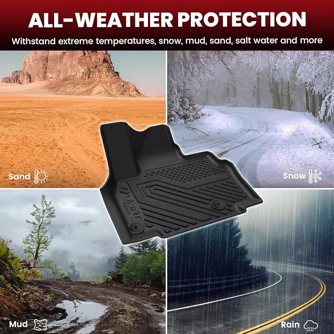 Floor Mats & Cargo Mats for KIA EV9 2026 2025 2024 (Only for 6-Seats,Not Fit Relaxation Chairs & 7-Seats),All Weather TPE Custom Fit Kia EV9 2024-2026 Full Set Car Accessories Floor Liners
