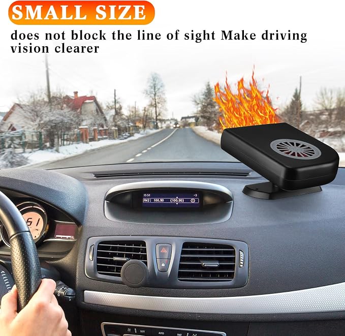 2 Pcs Portable Car Heater, 12V 120W Auto Heating Windshield Defrost Defogger Cooling Car Heater, 2 in 1 Heating and Cooling Car Heater Plugs into Cigarette Lighter