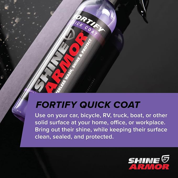 Fortify Quick Coat - 8oz Ceramic Waterless Detailer Spray | 3-in-1 Wash, Wax & Nano-Ceramic Coating | Mirror Shine, Zero Streaks, No Dust Residue | 6-12 Month Protection | Made in USA | Spray On, Wipe Off. Ceramic Protection That Lasts 6 to...