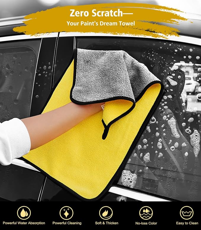 Car Wash Kit, Extendable Car Wash Brush Mop with Long Handle, 5pcs Detailing Brush, 1pc Wheel Brush and Microfiber Towel Car Cleaning Kit Supplies Accessories, Ginger