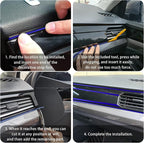 Car Interior Trim Strips,Universal 16.4 ft Car Electroplating Decoration Styling Door Dashboard, Flexible Interior Trim Accessories with Installing Tool(Blue)