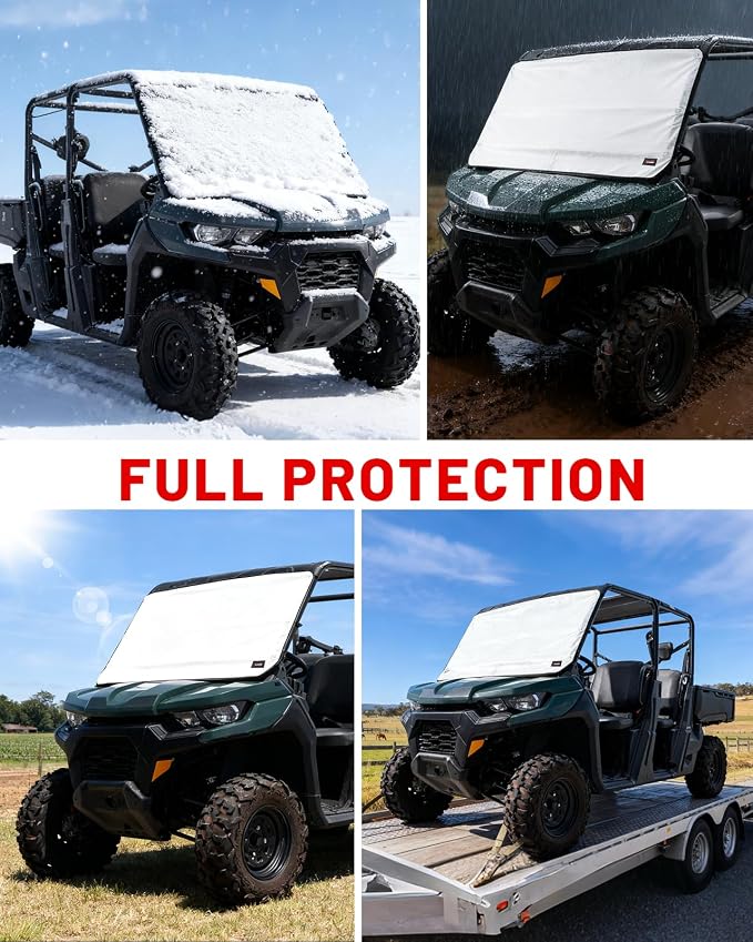 UTV Windshield Cover Compatible with Can-Am Defender 2016-2026 and Polaris Ranger XP 1000 2017-2026 (Not RZR), Waterproof Transport Protector for Ice and Snow