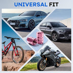 Car Tire Valve Stem Caps, 12pcs Air Caps Cover, Universal for Cars, SUVs, Bike, Trucks and Motorcycles-Pink
