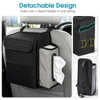 Car Trash Can with Tissue Holder, Leakproof Car Garbage Can with Detachable Car Napkin Holder, Hanging Car Trash Bin for Headrest, Console, Truck, SUV Car Accessories, Crocodile Pattern
