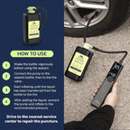 Portable Tire Inflator & Sealant Combo by – 150 PSI Fast Air Compressor + Emergency Flat Repair for Car, SUV, Bike. Cordless & 12V Power, Auto Shut-Off, LED Light (Ventus pro + Tire sealant)