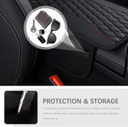 Patchwork Leather Center Console Covers for Cars,Upgraded Arm Rest Cover for Car with Side Storage Pocket for Car Seat Organizer,Middle Console Cover Stylish Car Decoration (Light Beige)