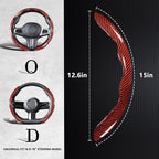 Carbon Fiber Steering Wheel Covers 3 Piece Clip on Steering Wheel Cover (Red)