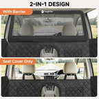Dog Car Seat Cover & Back Seat Extender,31"Super High Pet Barrier with Anti-Slip Hard Bottom Hammock Holds 440lbs,Water-Resistant Car Seat Protector for SUV,Trucks,Easy-Clean,Patent Pending