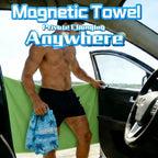 Magnetic Beach Towel | Extra Wide & Enhanced Magnet (75"x40"), Sand-Free Quick-Dry Microfiber for Car Door Changing, Beach, Pool | Includes Storage Bag, Travel & Camping (Green)