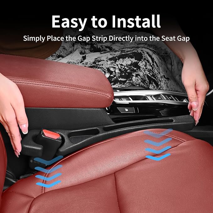 Car Seat Gap Filler, Car Seat Accessories, Car Organizers and Storage with Phone Holder, Car Organizer Fit Sedan SUV Truck Black Set of 2