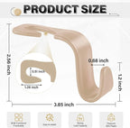 4 Pack Car Seat Headrest Hooks, Vehicle Back Seat Hanger Storage Organizer for Purse Handbag Backpack Coat Grocery, 360° Rotating Heavy Duty Holds 44lbs, Beige