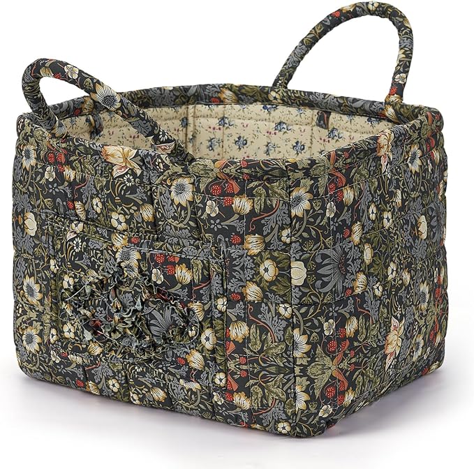 Floral Fabric Storage Basket Car Interior Storage Basket Underwear Sundries Laundry Baskets Supplies Home Organizer Bag (style 5)