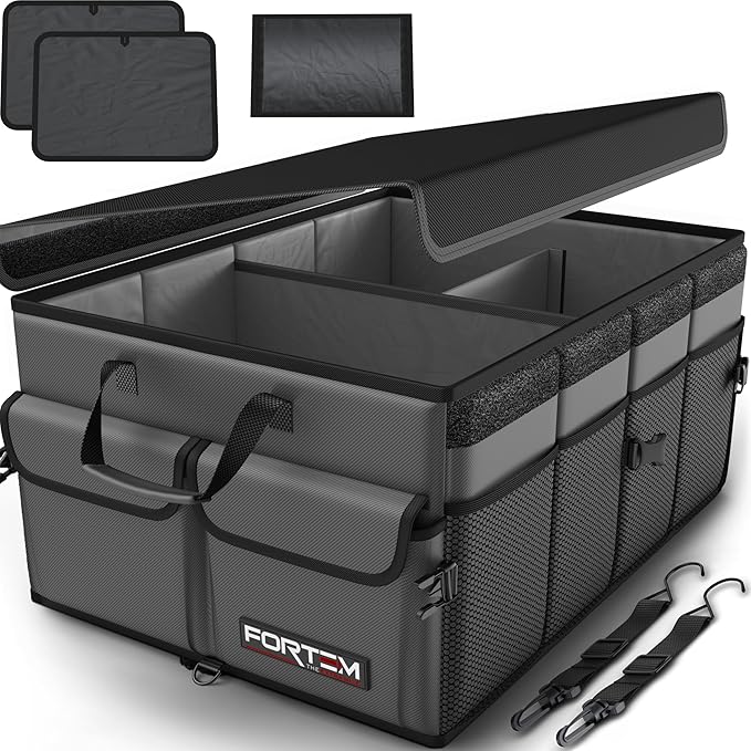 Trunk Organizer For SUV Car Trunk Organizer, Foldable Storage, Car Accessories for Women Men, Collapsible Bag, 600D Oxford, Non Slip Bottom, Straps, Soft Cover (65L)