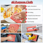 Red Microfiber Cleaning Cloth -Pack of 8, Highly Absorbent Cleaning Rags, 16"X12" All Purpose Cleaning Towels for Housekeeping, Kitchen, Car, Lint Free and Reusable Microfiber Towels