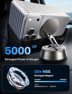 2026 Upgrade for Magsafe Car Mount [Strongest Suction & Magnet] Vacuum Magnetic Phone Holder for Car 360° Adjustable Car Cell Phone Holder Mount for iPhone 17 Pro Max 16/15/14/13/12
