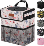 Cute Car Trash Can, Car Accessories for Women Interior Can Trash Bag Hanging Automotive Garbage Cans Pink Flamingo