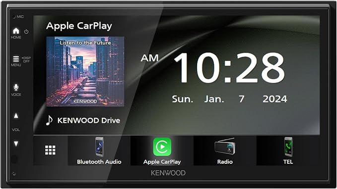 DMX4710S Digital Car Stereo (50W x 6-Ch), Wired Apple CarPlay & Android Auto, Bluetooth-Enabled Head Unit with 6.8" LCD Display, Single DIN Touchscreen Car Stereo with USB Mirroring
