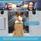 Dog Car Seat Covers for Back Seat with 2 Seat Belts, Waterproof Dog Car Hammock with Mesh Window Durable Scratch Proof Nonslip Pet Carseat Covers Universal Fit Protector for Cars, Trucks & SUVs