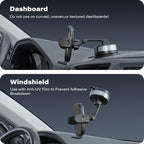 Car Phone Holder Mount, Strong Suction Dashboard & Windshield Phone Holder for Car, Hands-Free, Fit with iPhone Samsung All Phones, Ideal for Delivery & Uber Driver (Black-Twist-Lock Suction)