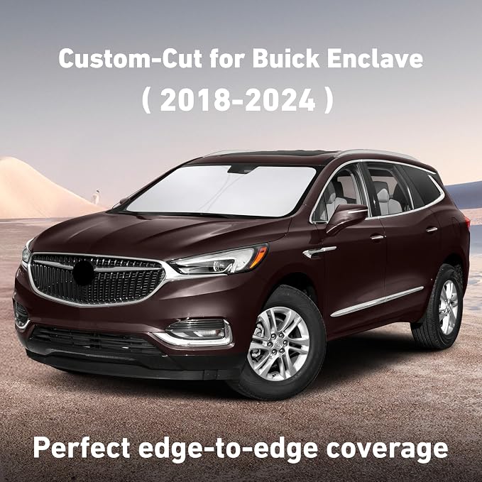 Windshield Sunshade Compatible for Buick Enclave 2018-2022 2023 2024, Sun Visor for Front Windshield & Window Sun Shade Cover, UV Heat Blocker & Protector, Car Accessories