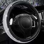 11 PCS Bling Diamond Car Mats Set for Women Girls, Sparkly Rhinestone Steering Wheel Cover, Waterproof Floor Mats Universal Fit for SUV,Vans,Sedans,Trucks Anti-Slip, Interior Sets Silver