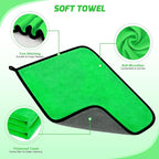 27PCS Car Detailing Kit Auto Cleaning Tools Wash Set with Storage Carry Bag Home Use for Interior Exterior Deep Clean Polish Car Care Windshield Dashboard Seat Air Vents Wheels Tires, Green