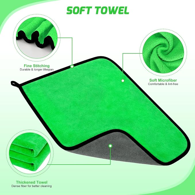 37PCS Car Detailing Kit Auto Cleaning Tools Wash Set with Storage Carry Bag Home Use for Interior Exterior Deep Clean Car Care Windshield Dashboard Seat Air Vents Wheels Tires, Green