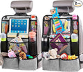 Backseat Car Organizer, Kick Mats Back Seat Protector with Touch Screen Tablet Holder, Organizer for Kids, Travel Accessories, Mat 9 Storage Pockets 2 Pack