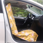 Car Seat Cover Protector Front Seats,for Gym Workout,Running,Swimming,Beach and Hiking,Waterproof Sweat Towel Bucket Seat Covers for Cars SUV Trucks (Chamomile and Yellow, 2Pcs)