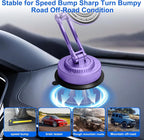 All-Metal Alloy Long Arm Magnetic Suction Cup Car Phone Mount(Purple) | Strong Powerful Magnetic Heavy-Duty Windshield Dash 360° Mechanical Rotation Cell Mobile Phone Vehicle Bracket for All Cars