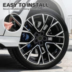 4 Pack Handmade Crystal Rhinestone Car Tire Valve Stem Caps, Wheel Valve, Attractive Dustproof Bling Accessories, Universal for Cars, Trucks and Motorcycles-Black