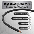 10 Gauge CAA Wire (25ft) - Primary Automotive Power & Ground Cable, Car Audio Speaker & RV Trailer Wiring