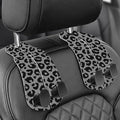 Purse Holder for Car, 2 Pack Heavy Duty Purse Hanger for Car, PU Leather Car Seat Hooks for Purses and Bags, Cute Leopard Print Headrest Organizer for Handbags & Backpacks