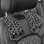 Purse Holder for Car, 2 Pack Heavy Duty Purse Hanger for Car, PU Leather Car Seat Hooks for Purses and Bags, Cute Leopard Print Headrest Organizer for Handbags & Backpacks