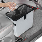 Car Trash Can, Leak-Proof Waterproof Trash Bin Collapsible Portable Auto Garbage Bag Large Capacity Trashcan Storage Bag Multipurpose Car Organizer Hanging (Light-Gray)